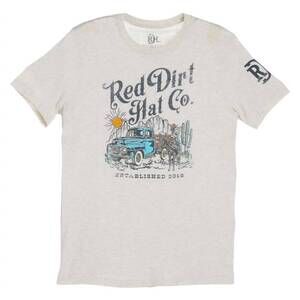 NEW RED DIRT HAT COMPANY unisex rust bucket logo fit t-shirt in heather natural